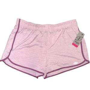 Laundry NYL Sport L heathered burgundy w solid trim 3” athletic running shorts